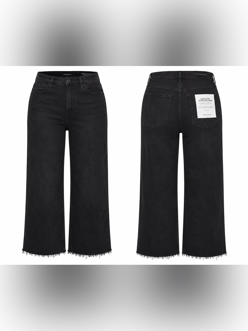 NWT Good American Good Ease Petite Relaxed Jeans Black Size 15 Retail $169